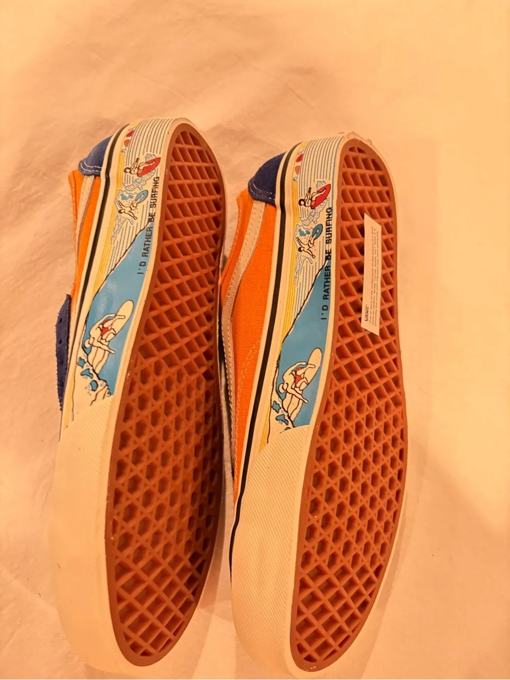 Vans Classic Low-Top Sneakers in Blue and Orange